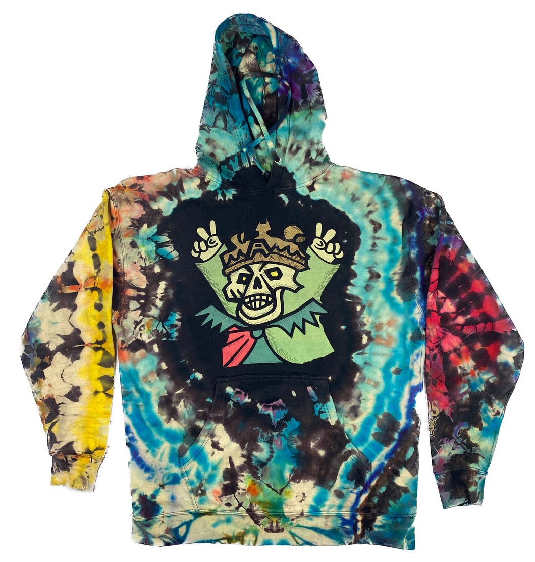 Zombie Dust Pullover Hoodie Reverse Tie Dyed Extra Large